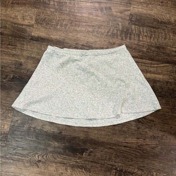 skims drop needle pointelle mini skirt in light heather grey - Picture 3 of 8